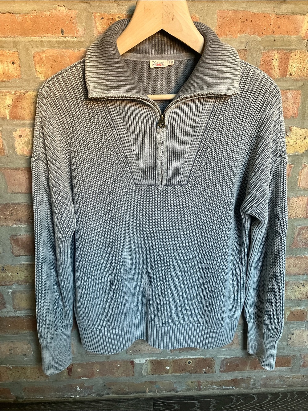 Faherty Sunwash Mariner Organic Cotton Quarter Zip Sweater